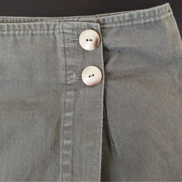 Vintage 90s State Of The Art Wrap Mini Skirt Khaki Green Size 11 Made In USA - Picture 4 of 7